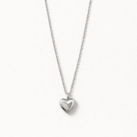 Stainless Steel Silver Heart Necklace For Women