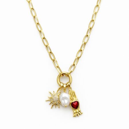 Stainless Steel Lock Removable Charm Hand Necklace