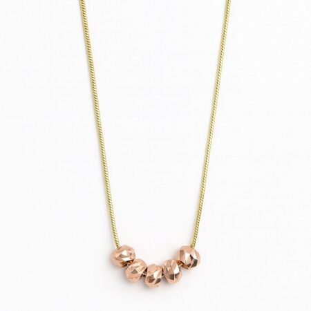 Stainless Steel Rose Gold Beaded Necklace For Women