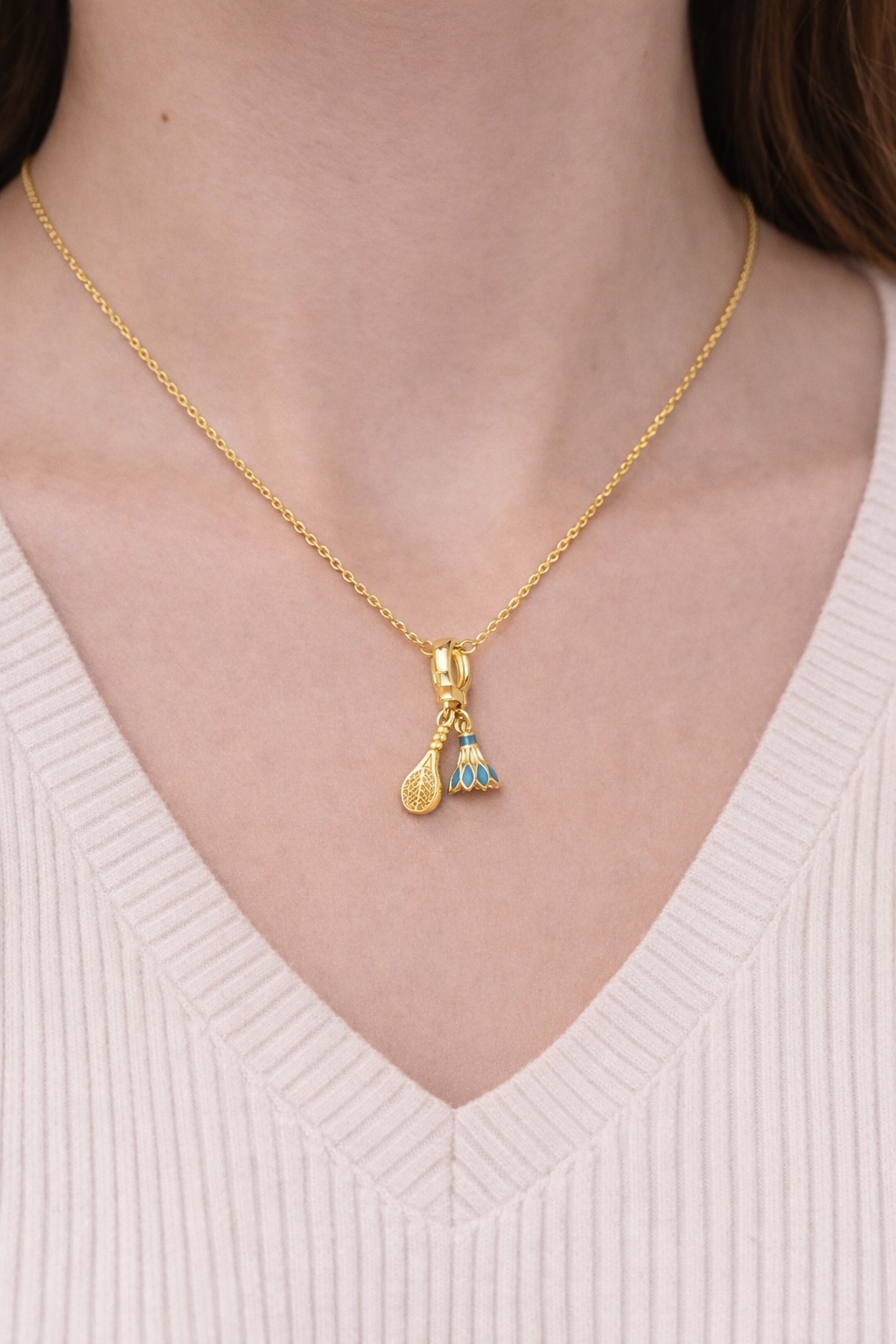 Stainless Steel Tennis Charm Necklace For Women - Image 2