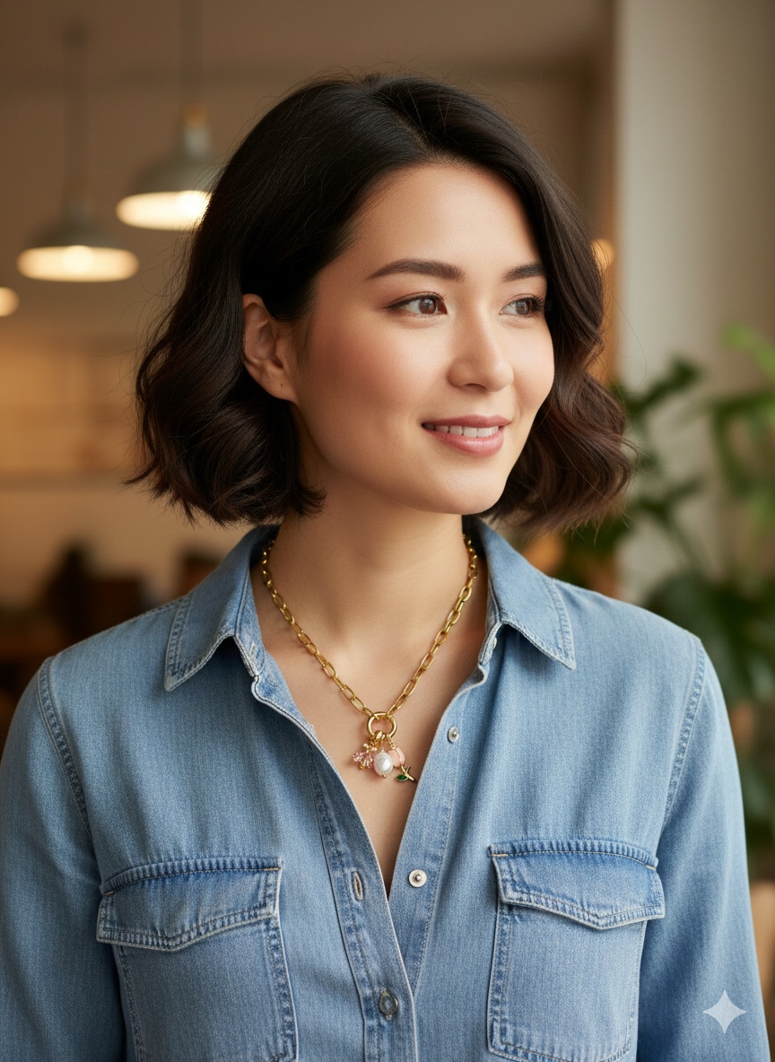 Stainless Steel Lock Removable Charm Tulip Necklace - Image 2