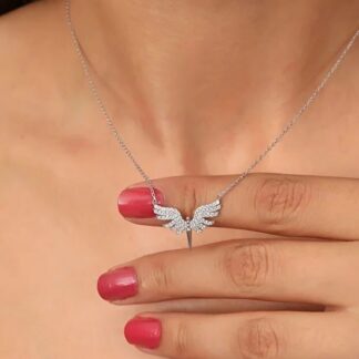 925 Sterling Silver Archangel Michael Necklace With White Stone For Women