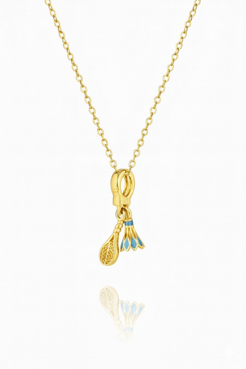 Stainless Steel Tennis Charm Necklace For Women