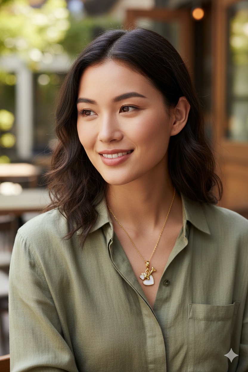 Stainless Steel Heart Paw Necklace For Women - Image 2
