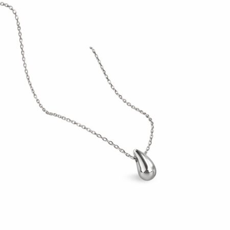 Stainless Steel Silver Teardrop Necklace For Women